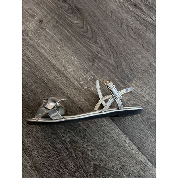 Zara silver metallic Girl sandals size 33 /1.5 US - Picture 5 of 8